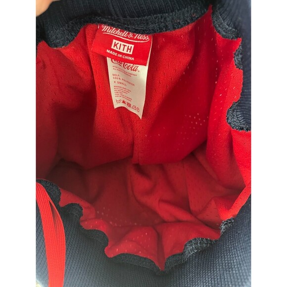 Kith x Mitchell & Ness XS Shorts Coca Cola Print Red Navy Unisex RARE NWT - Picture 10 of 11